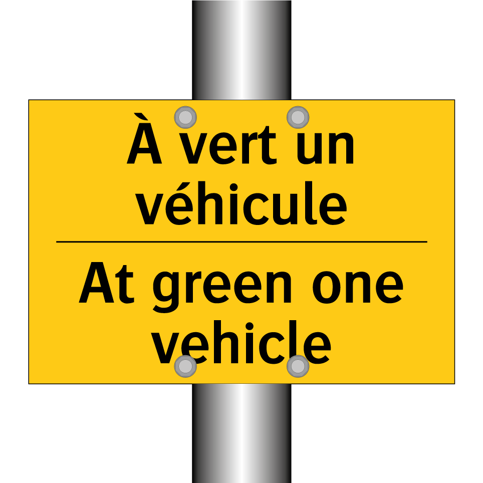 À vert un véhicule - At green one vehicle