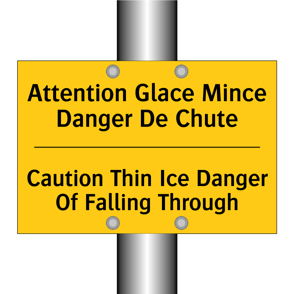 Attention Glace Mince Danger De  /.../ - Caution Thin Ice Danger Of Falling  /.../