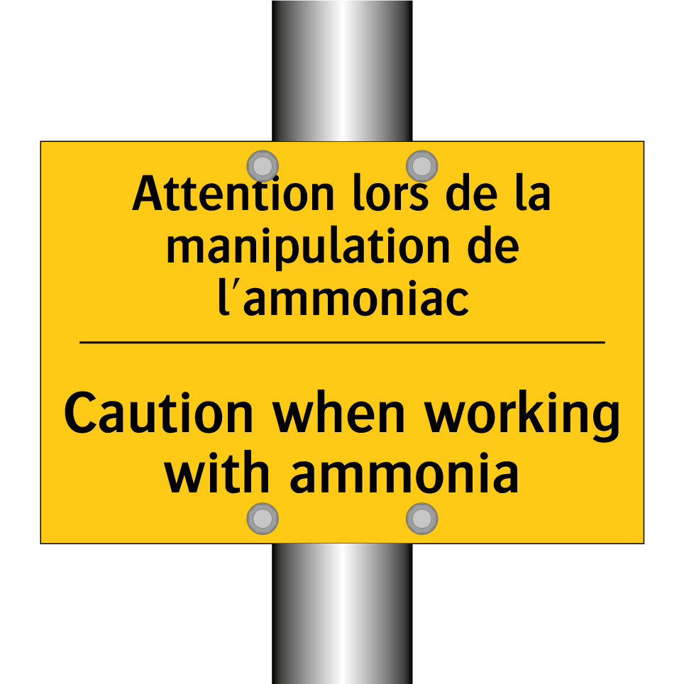 Attention lors de la manipulation  /.../ - Caution when working with ammonia /.../
