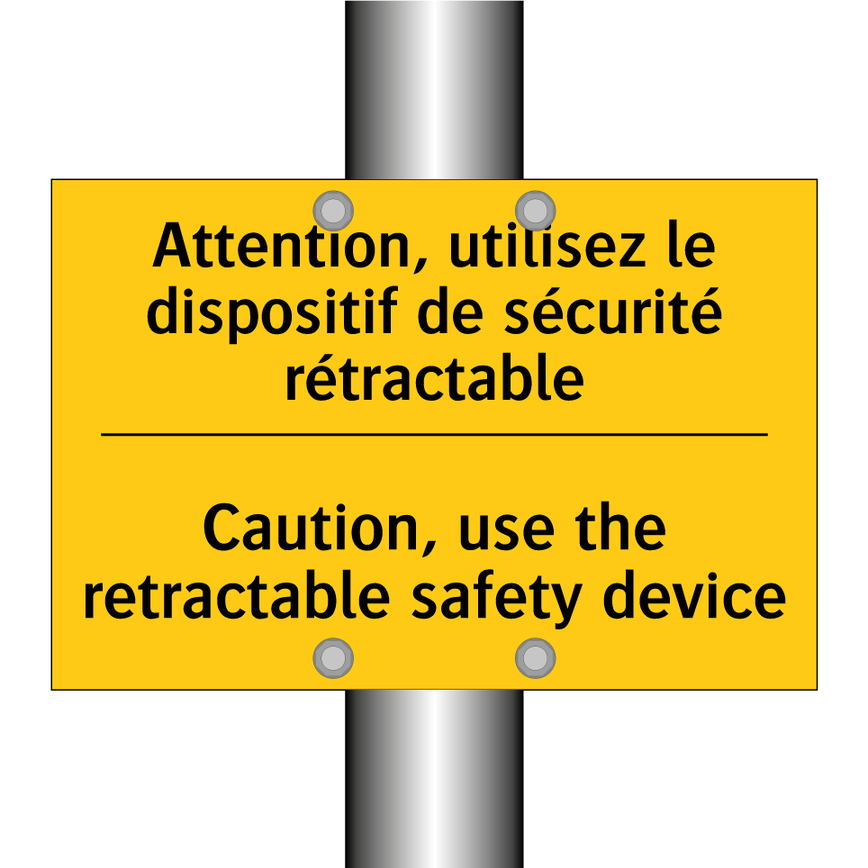 Attention, utilisez le dispositif  /.../ - Caution, use the retractable safety  /.../