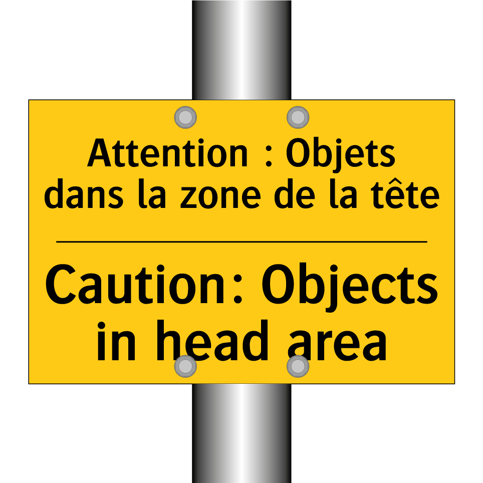 Attention : Objets dans la zone  /.../ - Caution: Objects in head area