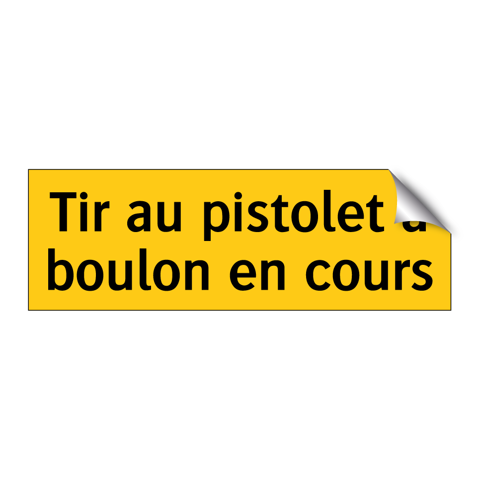 Tir au pistolet à boulon en cours