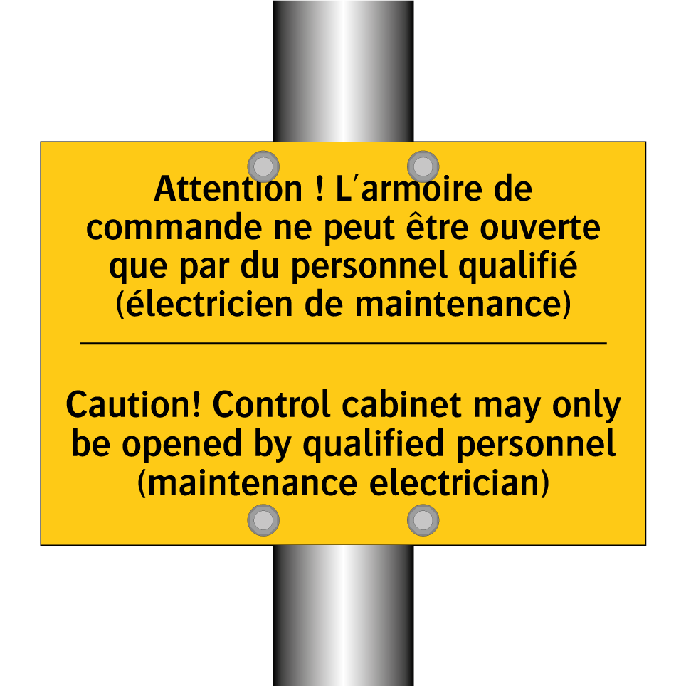 Attention ! L'armoire de commande  /.../ - Caution! Control cabinet may only  /.../