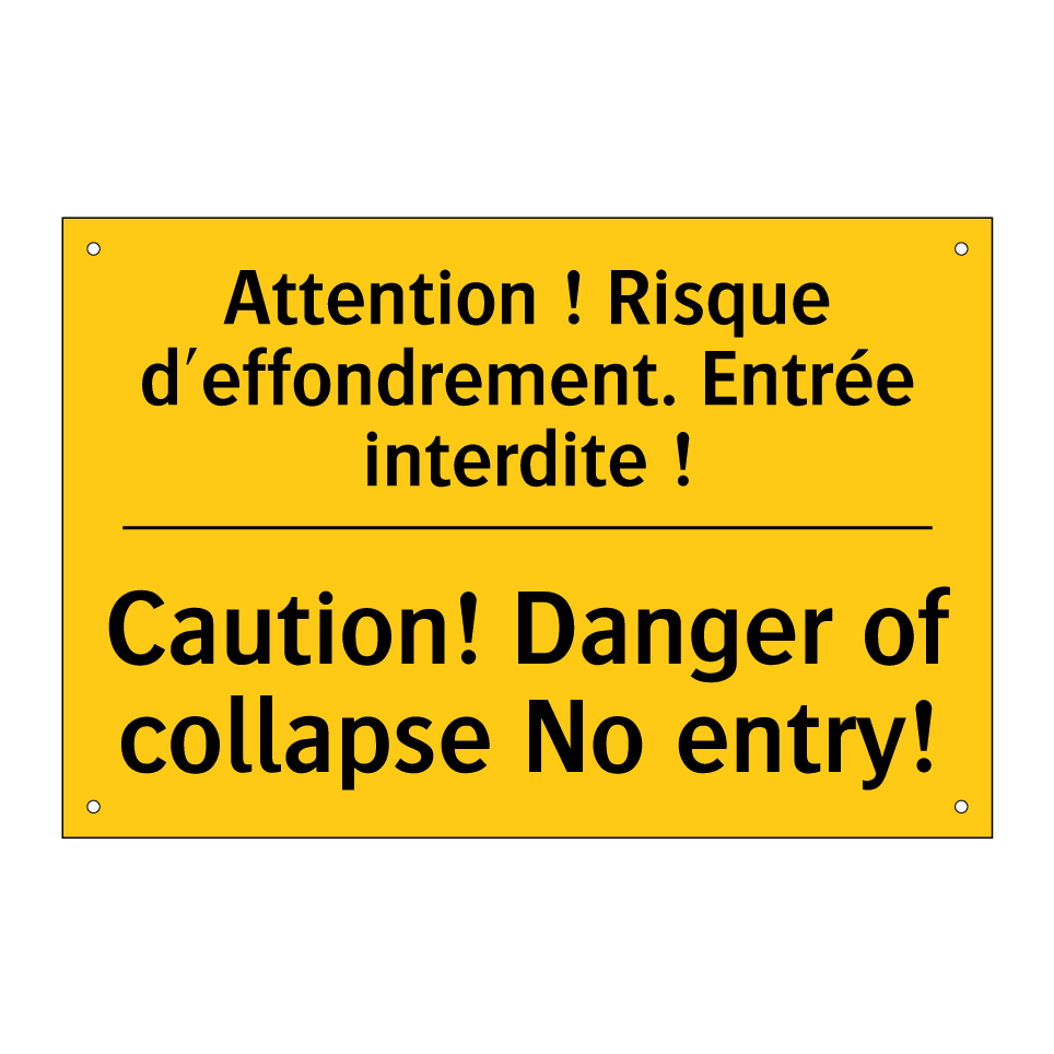 Attention ! Risque d'effondrement.  /.../ - Caution! Danger of collapse No  /.../