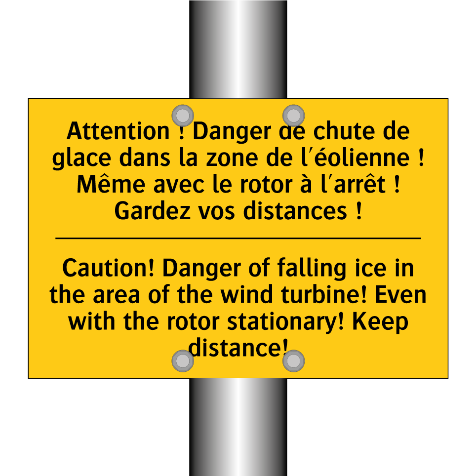 Attention ! Danger de chute de  /.../ - Caution! Danger of falling ice  /.../
