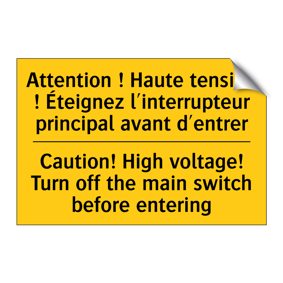 Attention ! Haute tension ! Éteignez  /.../ - Caution! High voltage! Turn off  /.../