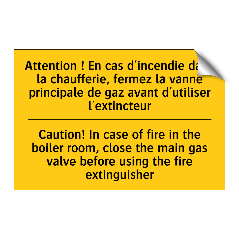 Attention ! En cas d'incendie  /.../ - Caution! In case of fire in the  /.../