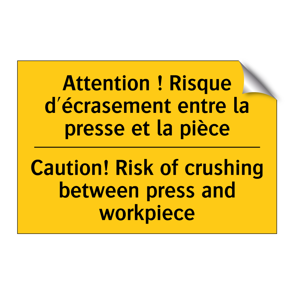 Attention ! Risque d'écrasement  /.../ - Caution! Risk of crushing between  /.../