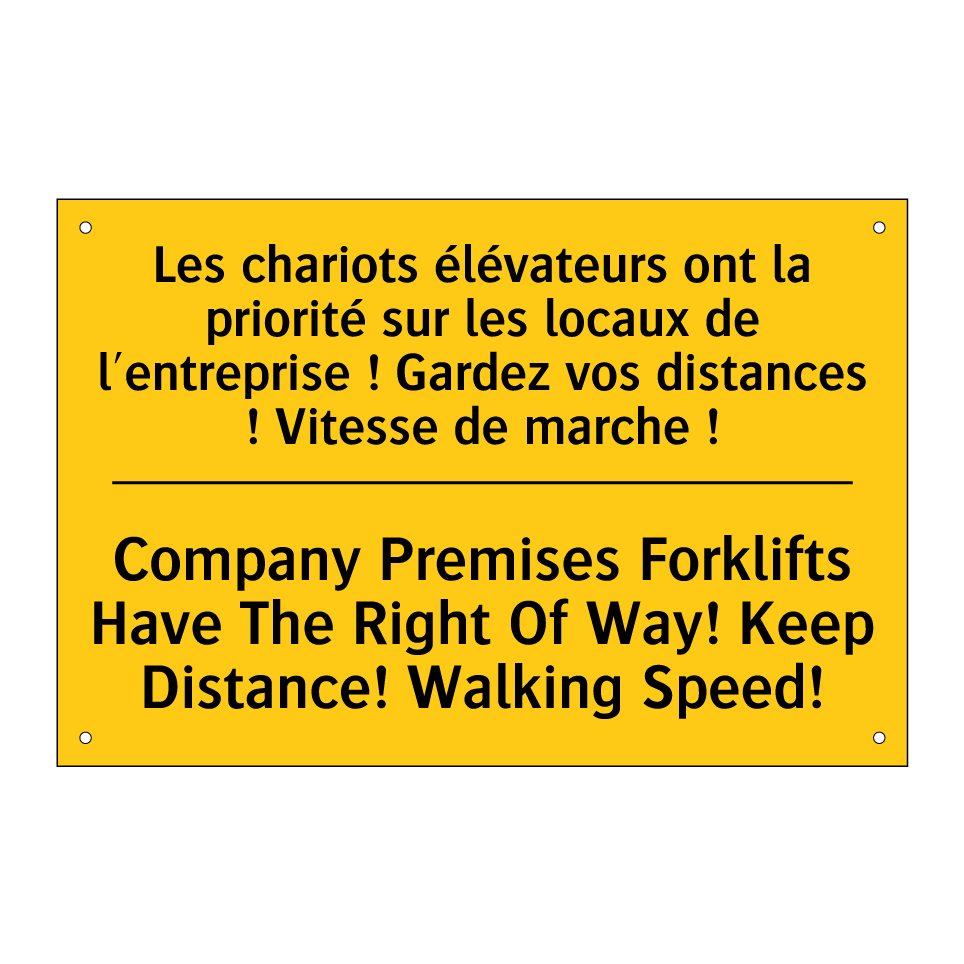 Les chariots élévateurs ont la  /.../ - Company Premises Forklifts Have  /.../