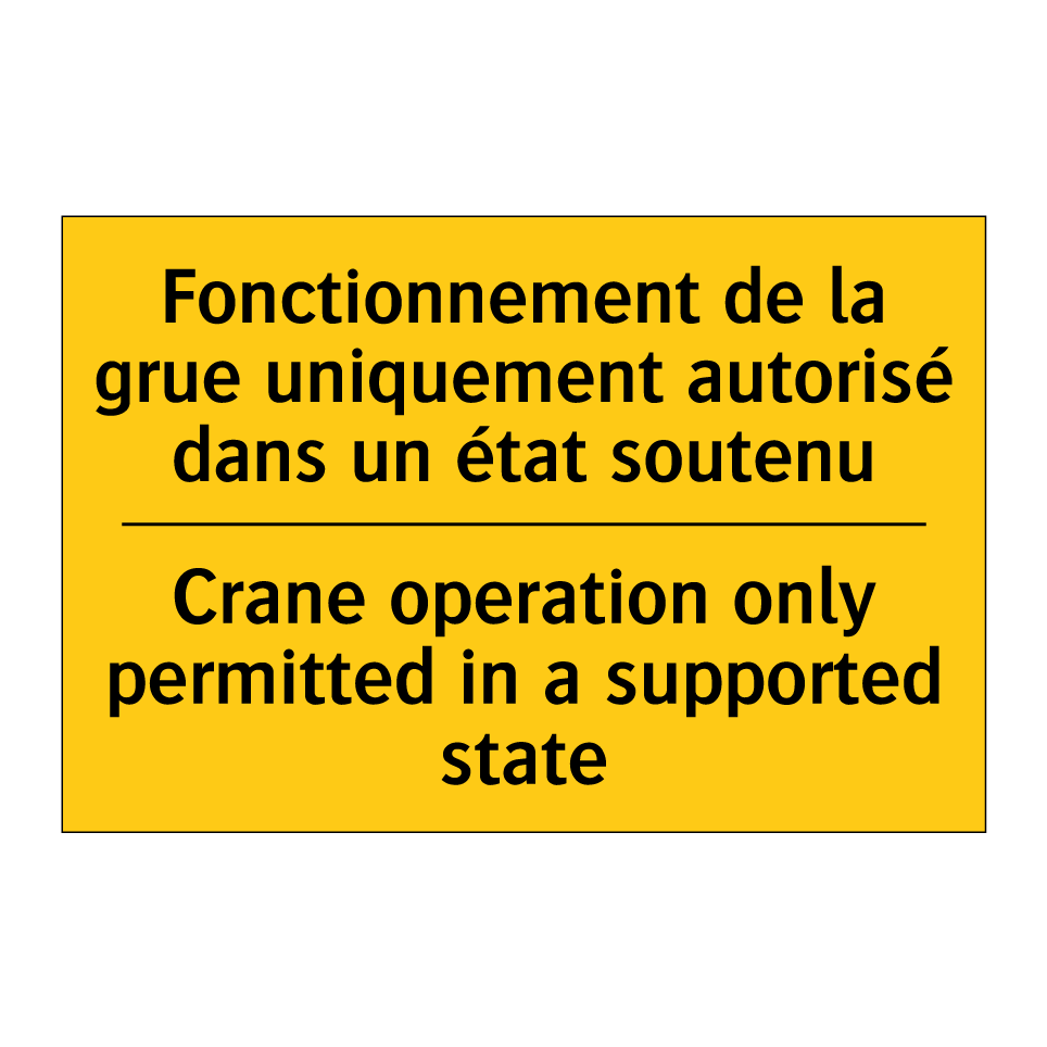 Fonctionnement de la grue uniquement  /.../ - Crane operation only permitted  /.../