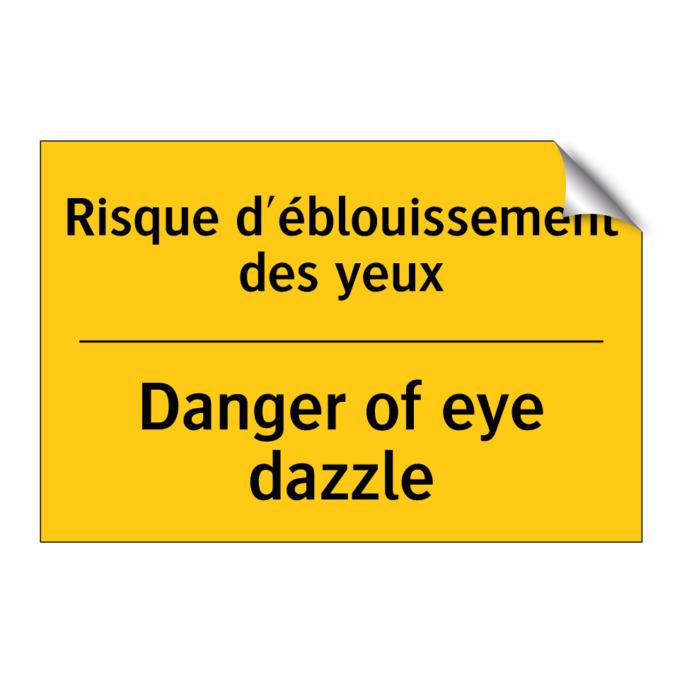 Risque d'éblouissement des yeux /.../ - Danger of eye dazzle