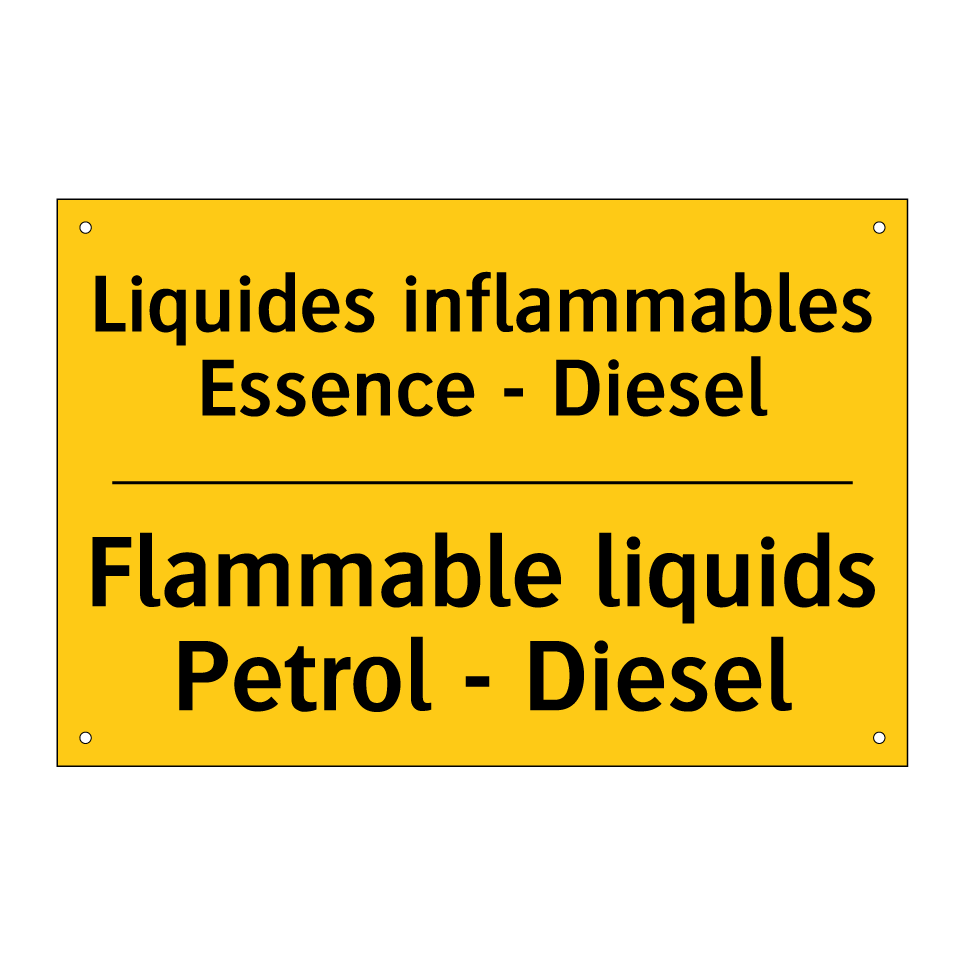 Liquides inflammables Essence  /.../ - Flammable liquids Petrol - Diesel /.../