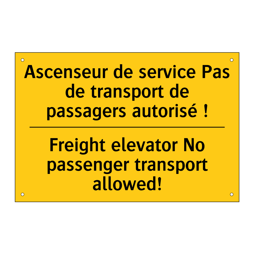 Ascenseur de service Pas de transport  /.../ - Freight elevator No passenger  /.../