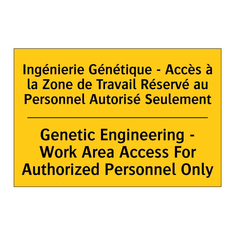 Ingénierie Génétique - Accès à  /.../ - Genetic Engineering - Work Area  /.../