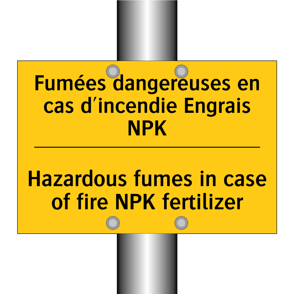 Fumées dangereuses en cas d'incendie  /.../ - Hazardous fumes in case of fire  /.../