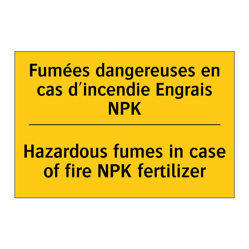 Fumées dangereuses en cas d'incendie  /.../ - Hazardous fumes in case of fire  /.../