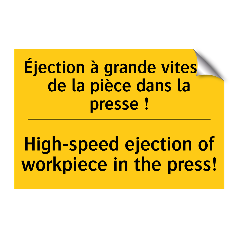 Éjection à grande vitesse de la  /.../ - High-speed ejection of workpiece  /.../