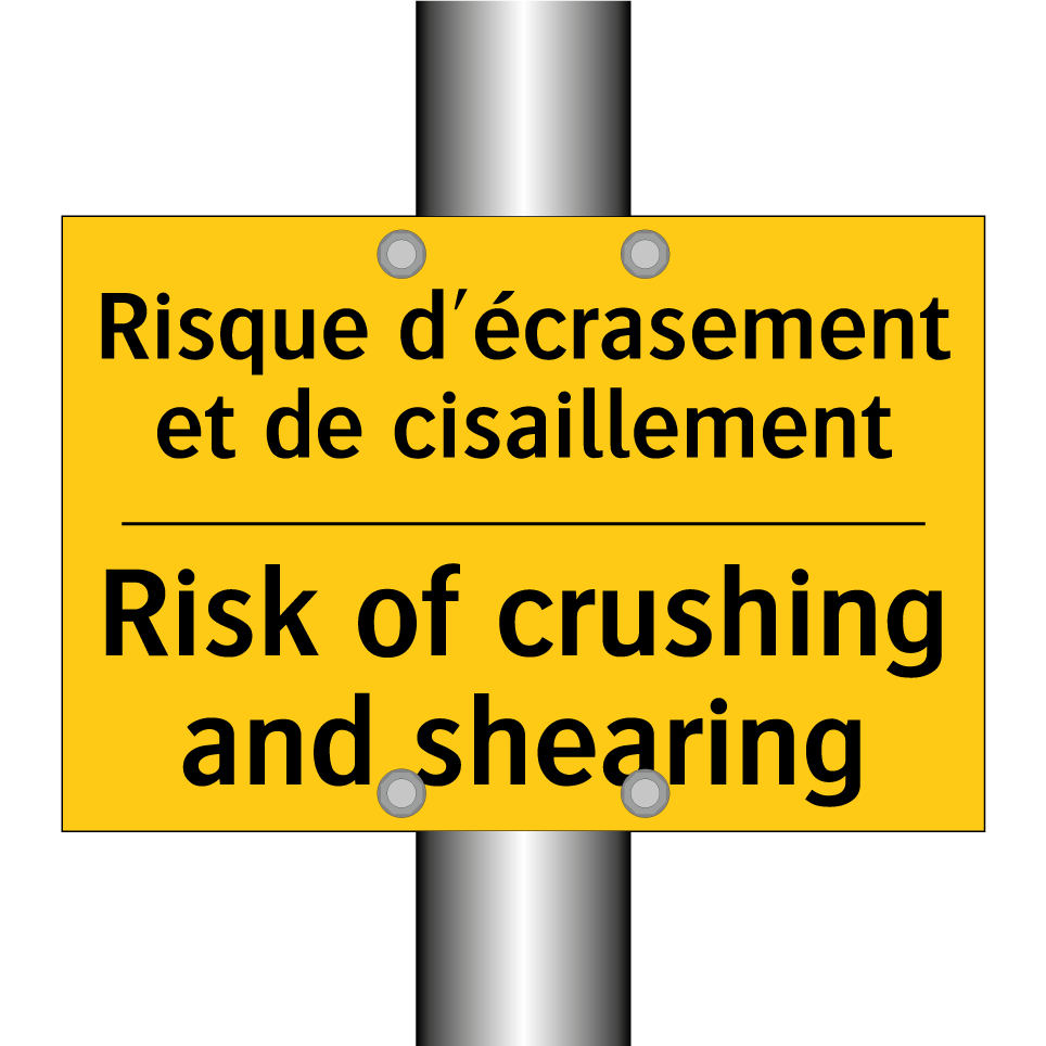 Risque d'écrasement et de cisaillement /.../ - Risk of crushing and shearing