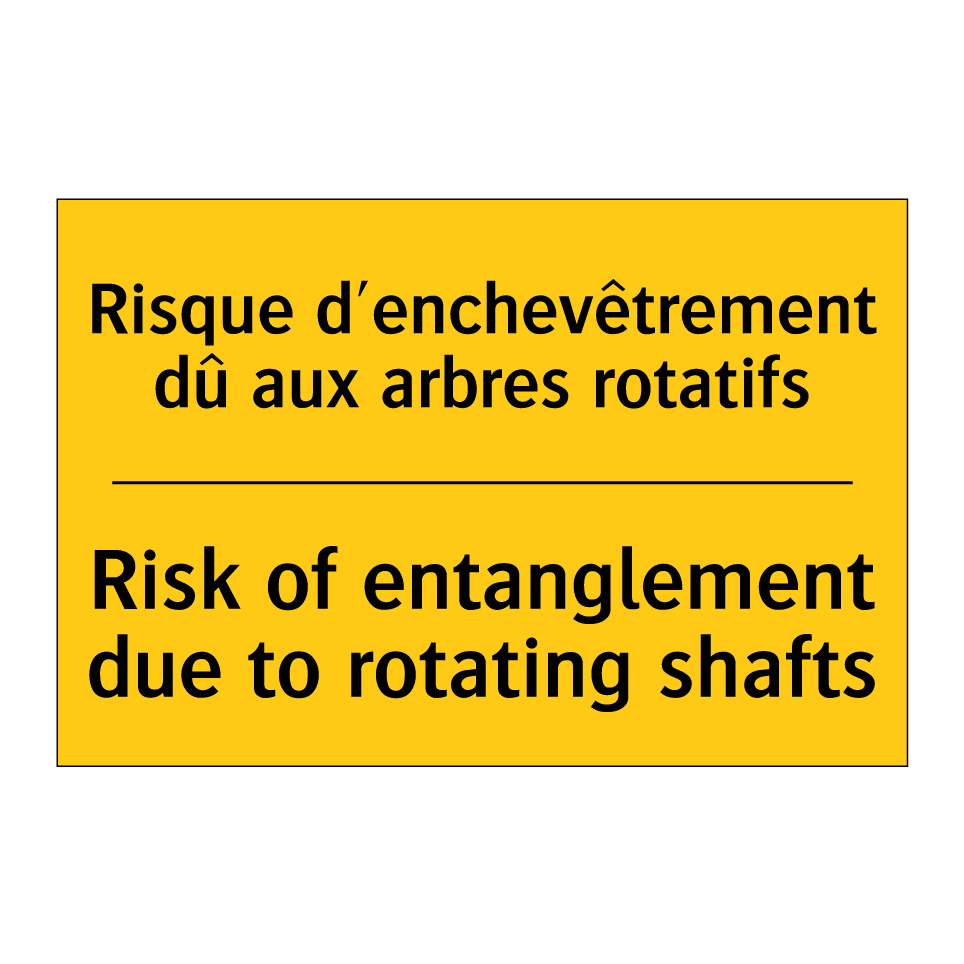 Risque d'enchevêtrement dû aux  /.../ - Risk of entanglement due to rotating  /.../