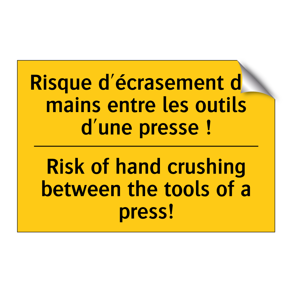 Risque d'écrasement des mains  /.../ - Risk of hand crushing between  /.../