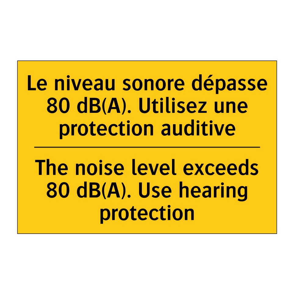 Le niveau sonore dépasse 80 dB(A).  /.../ - The noise level exceeds 80 dB(A).  /.../