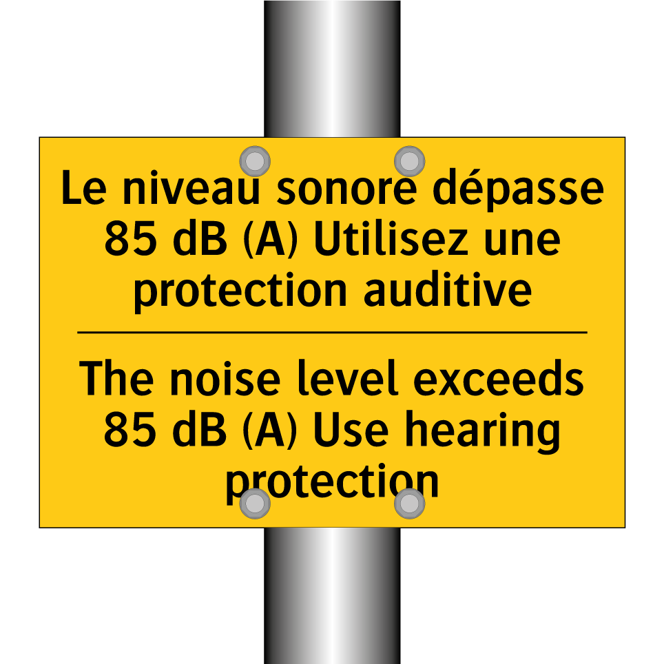 Le niveau sonore dépasse 85 dB  /.../ - The noise level exceeds 85 dB  /.../