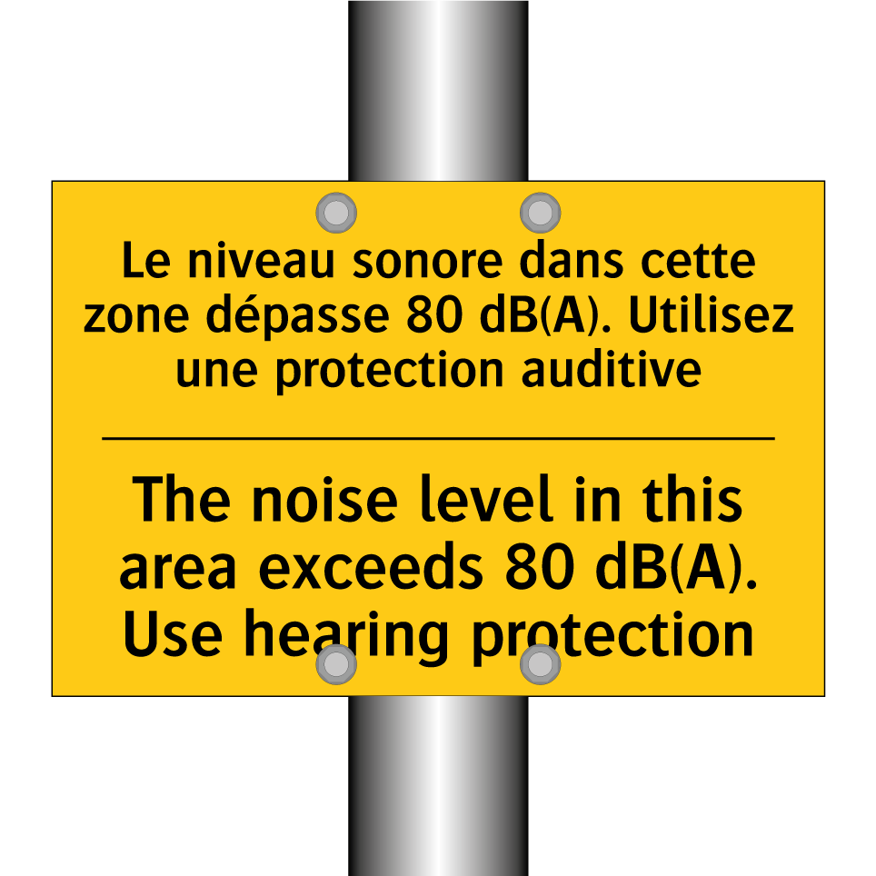 Le niveau sonore dans cette zone  /.../ - The noise level in this area exceeds  /.../