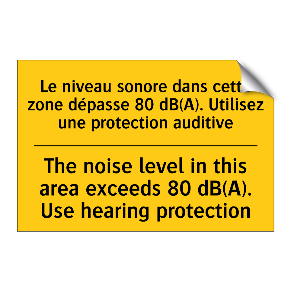 Le niveau sonore dans cette zone  /.../ - The noise level in this area exceeds  /.../