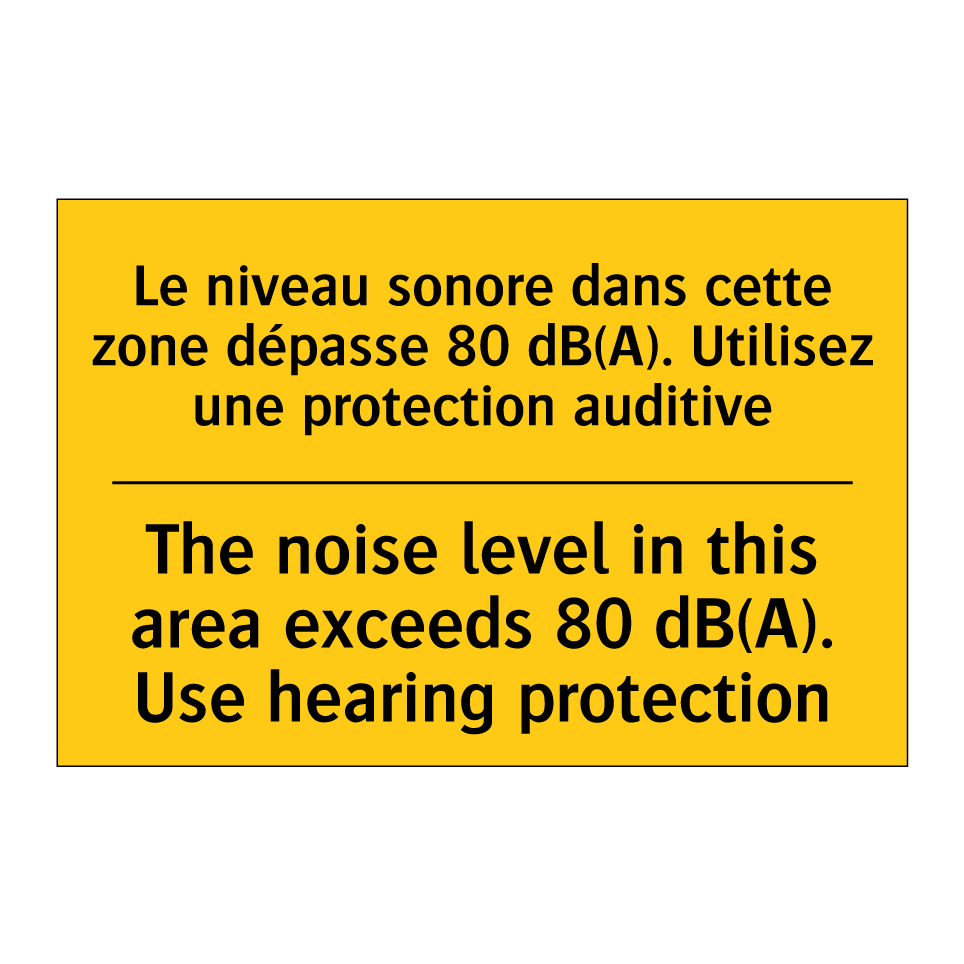 Le niveau sonore dans cette zone  /.../ - The noise level in this area exceeds  /.../