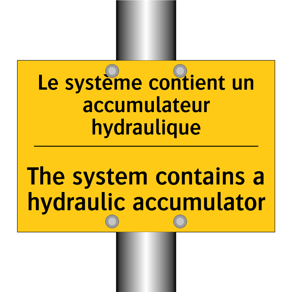 Le système contient un accumulateur  /.../ - The system contains a hydraulic  /.../