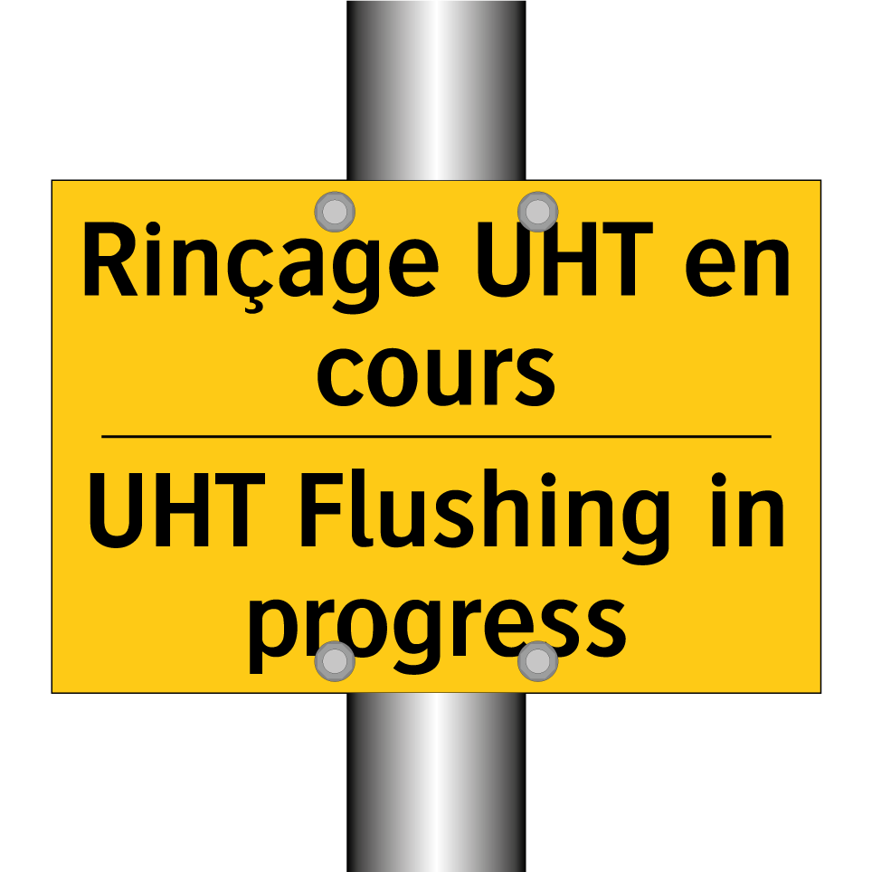 Rinçage UHT en cours - UHT Flushing in progress