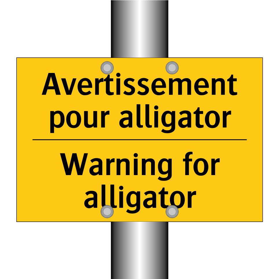 Avertissement pour alligator - Warning for alligator