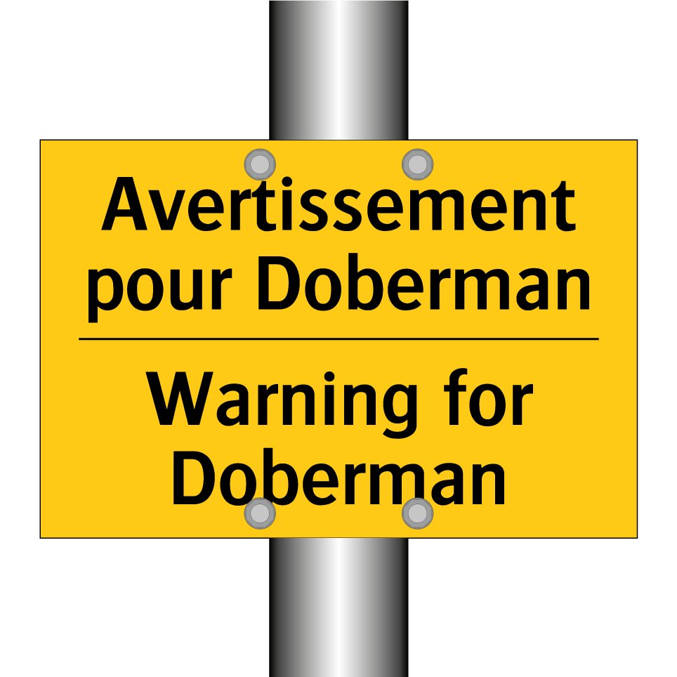 Avertissement pour Doberman - Warning for Doberman