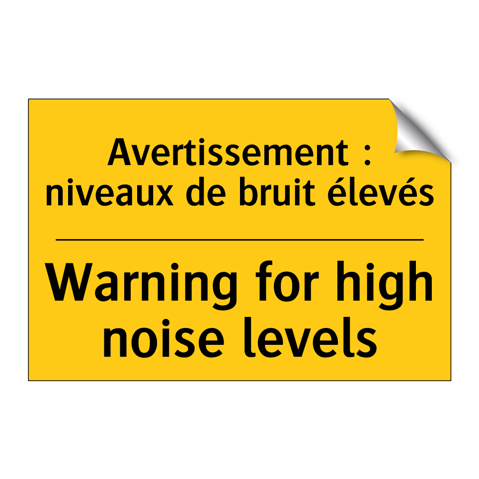 Avertissement : niveaux de bruit  /.../ - Warning for high noise levels
