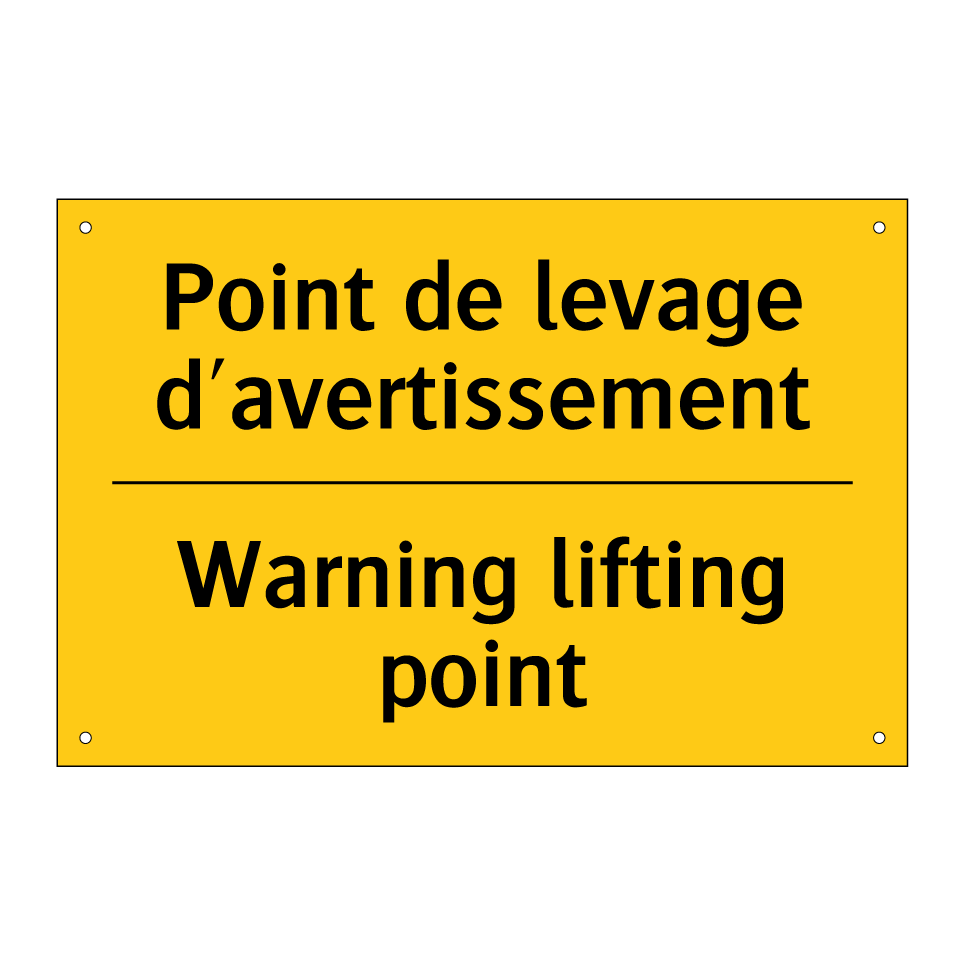 Point de levage d'avertissement /.../ - Warning lifting point