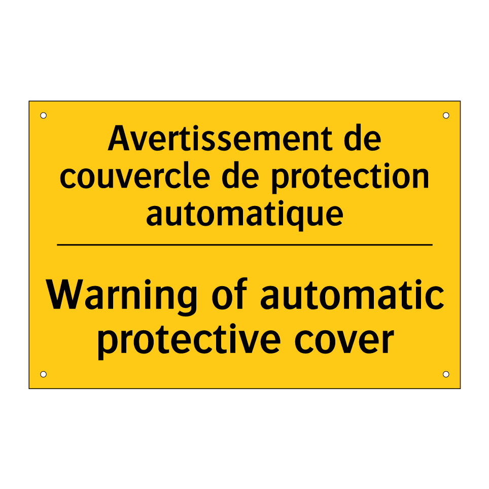 Avertissement de couvercle de  /.../ - Warning of automatic protective  /.../