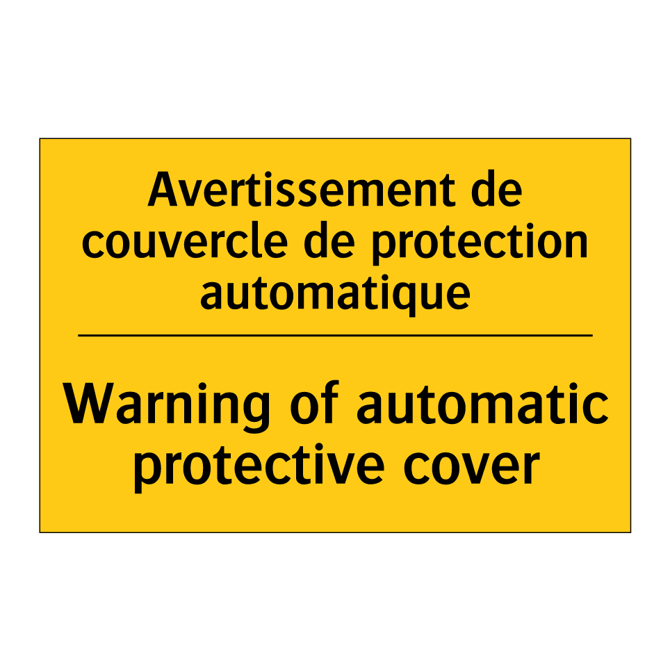 Avertissement de couvercle de  /.../ - Warning of automatic protective  /.../