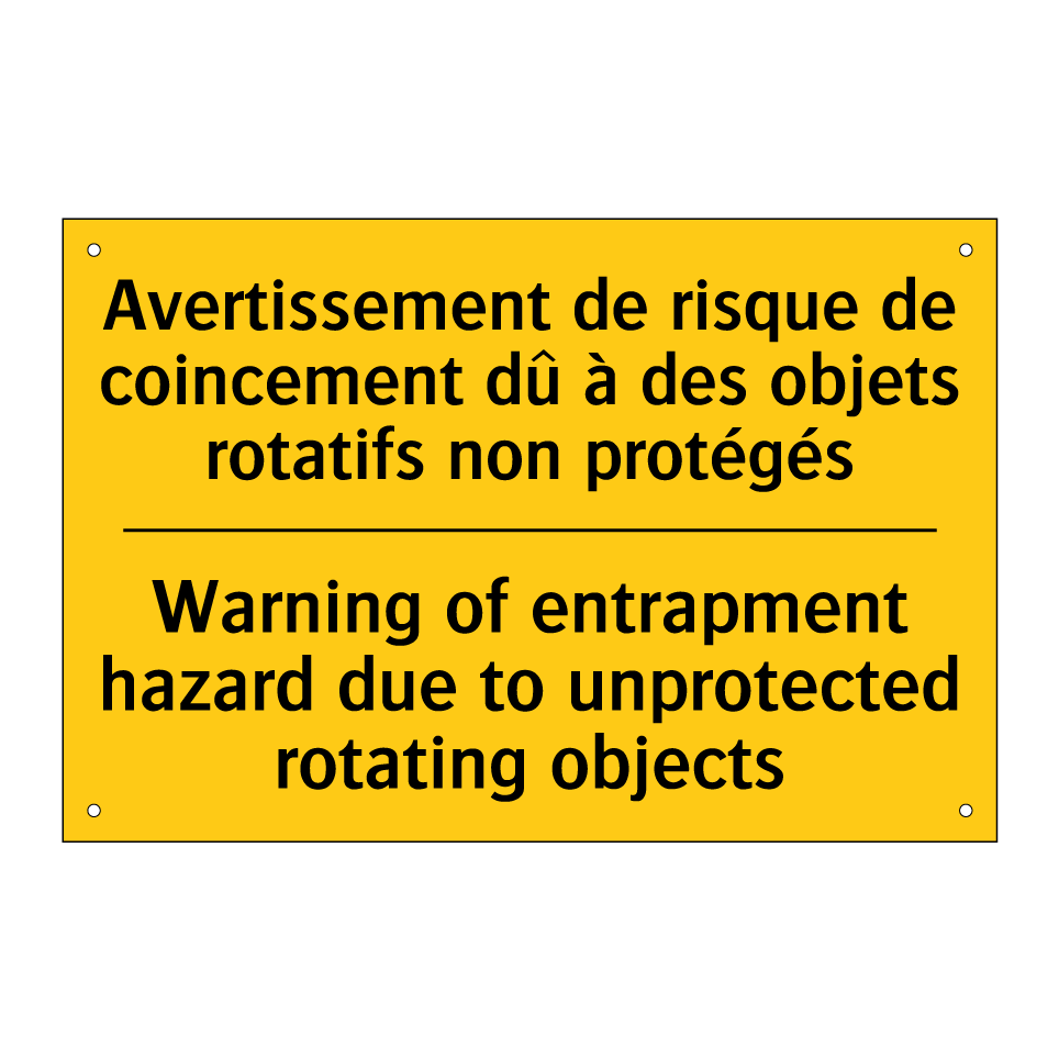Avertissement de risque de coincement  /.../ - Warning of entrapment hazard due  /.../