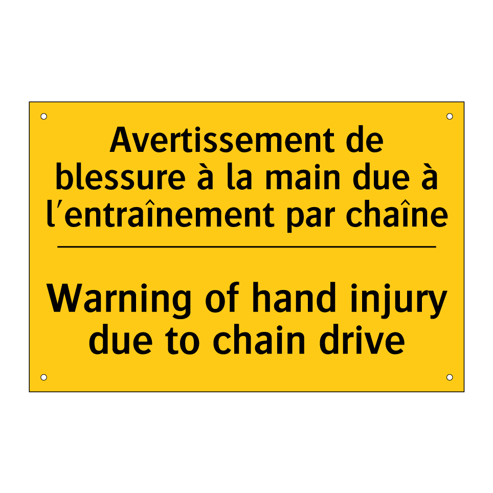 Avertissement de blessure à la  /.../ - Warning of hand injury due to  /.../
