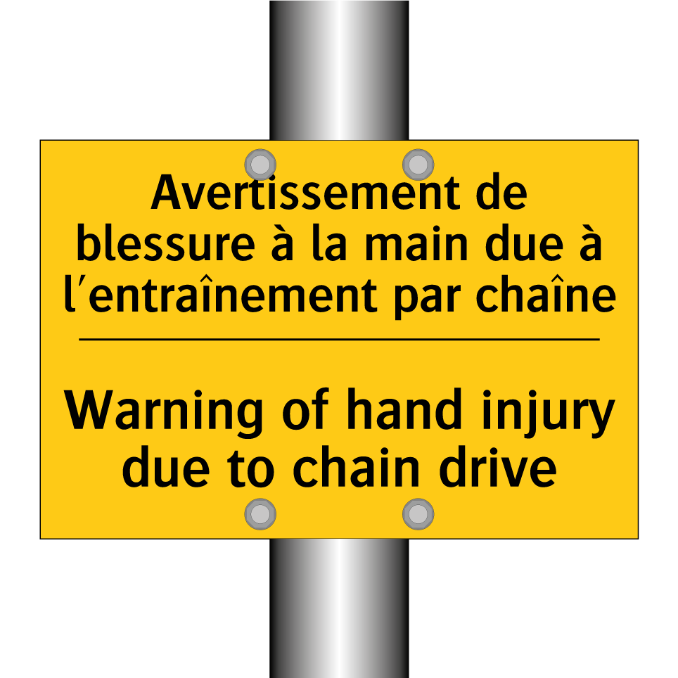 Avertissement de blessure à la  /.../ - Warning of hand injury due to  /.../