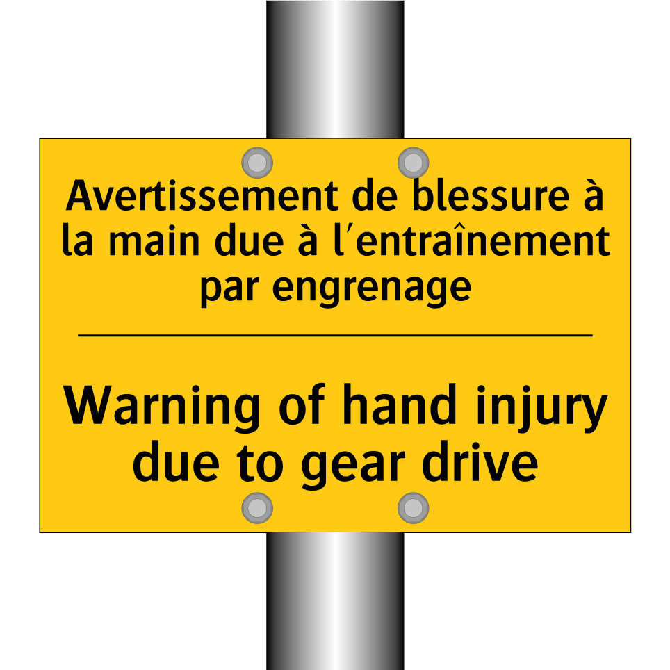 Avertissement de blessure à la  /.../ - Warning of hand injury due to  /.../