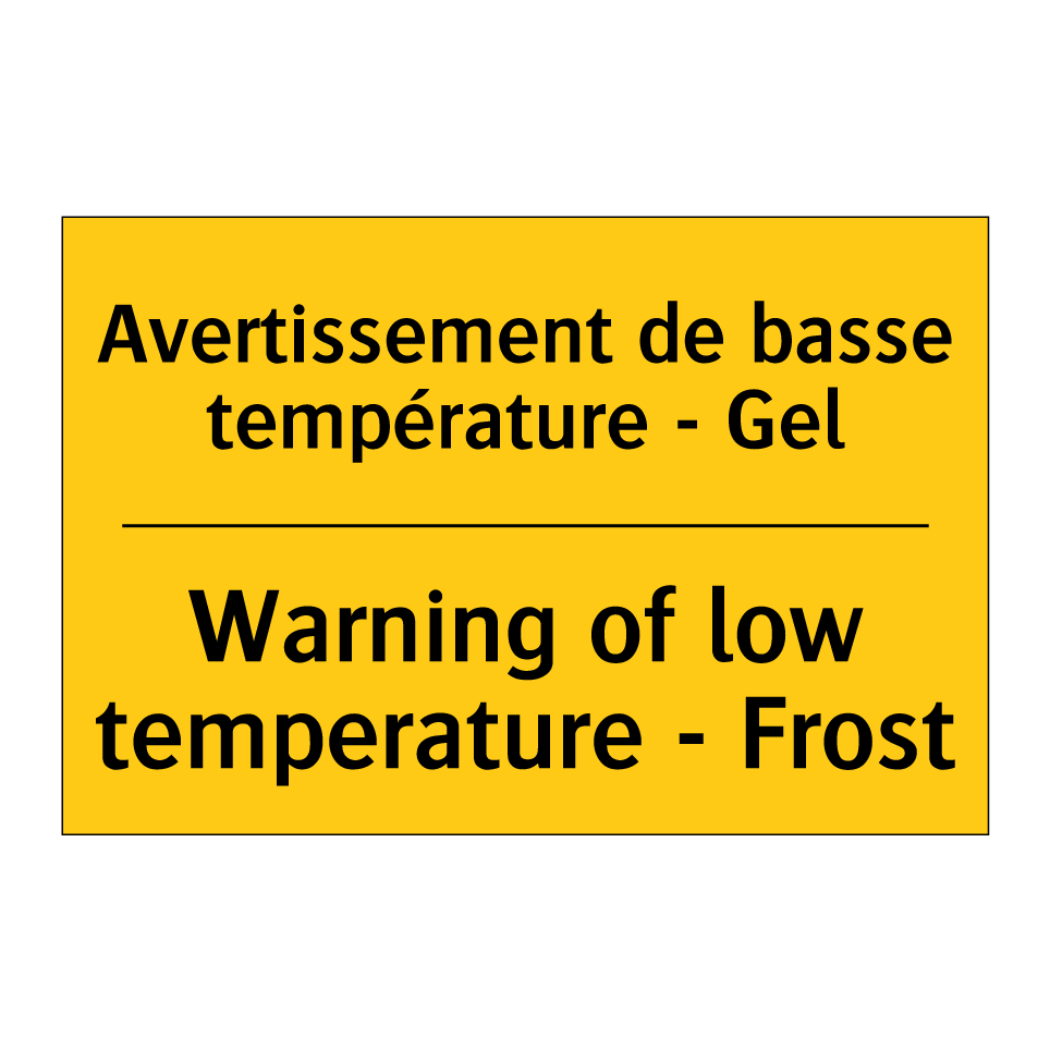 Avertissement de basse température  /.../ - Warning of low temperature - Frost /.../