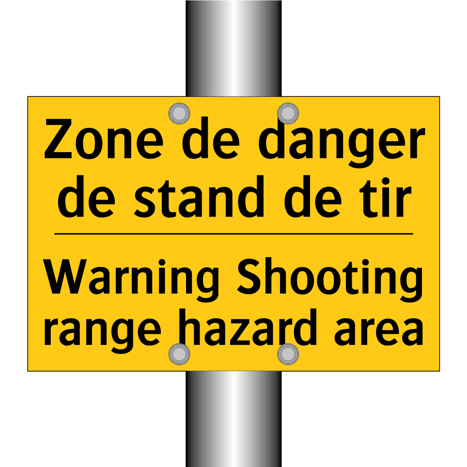 Zone de danger de stand de tir - Warning Shooting range hazard  /.../