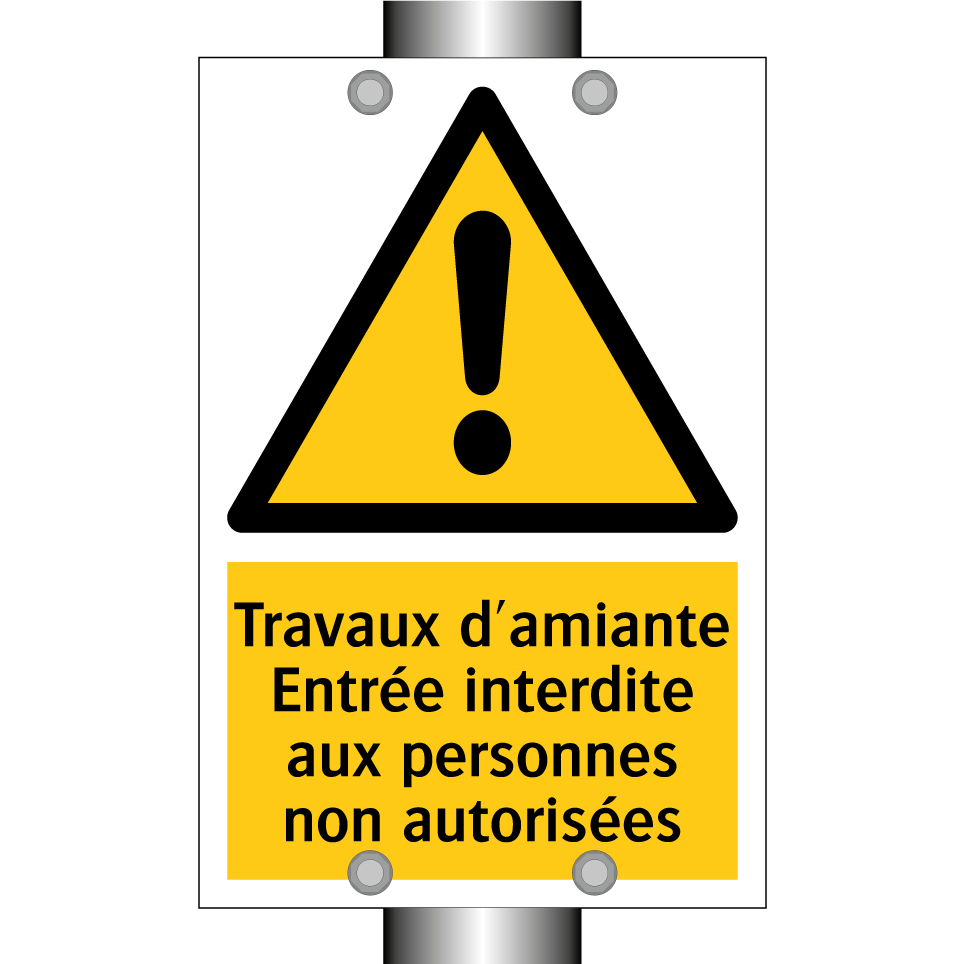 Travaux d'amiante Entrée interdite aux personnes non autorisées
