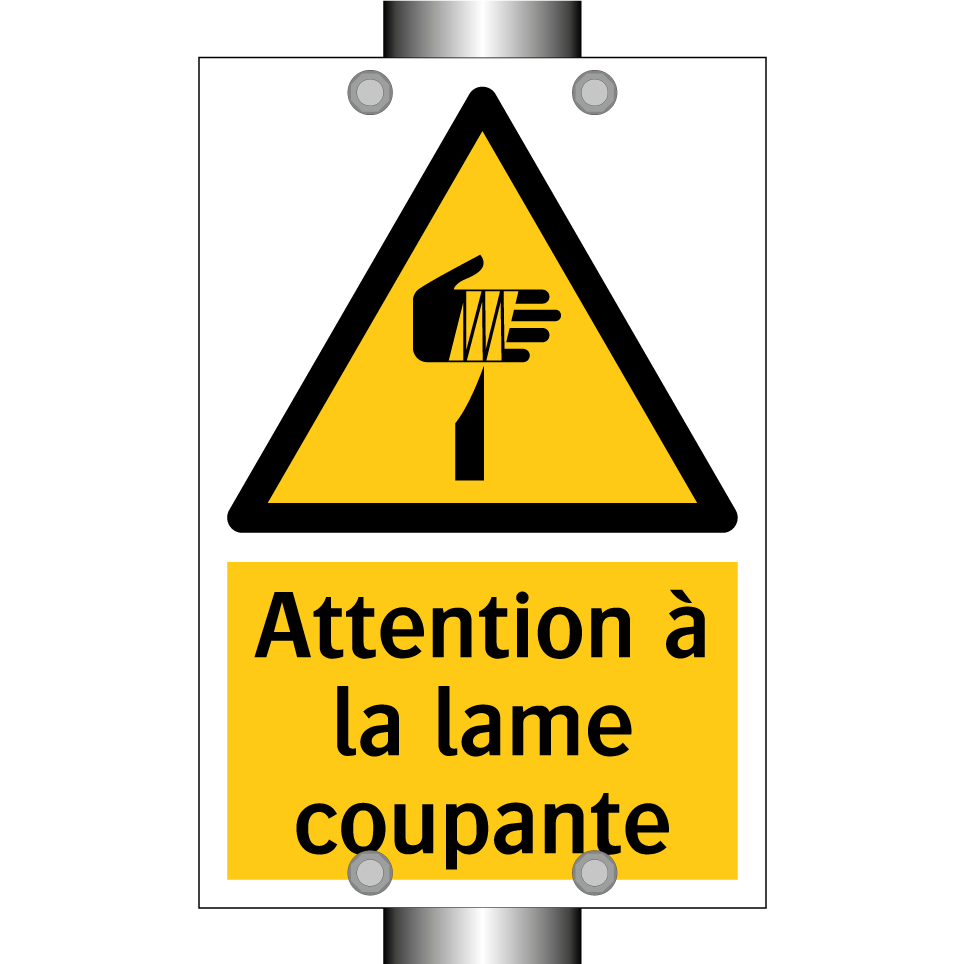Attention à la lame coupante