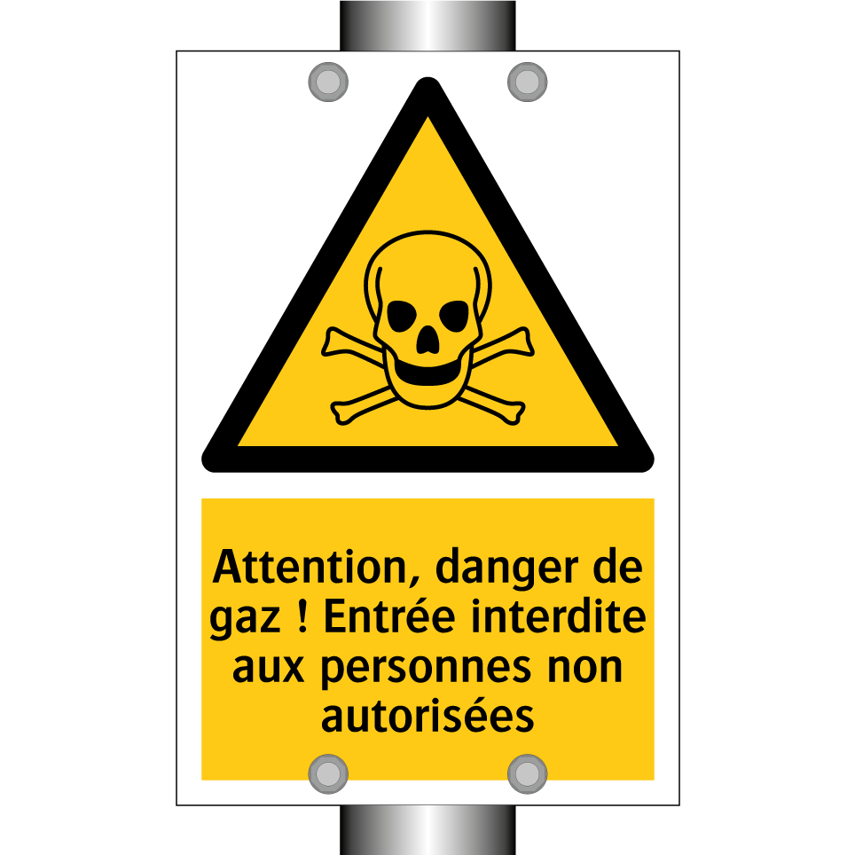 Attention, danger de gaz ! Entrée interdite aux personnes non autorisées