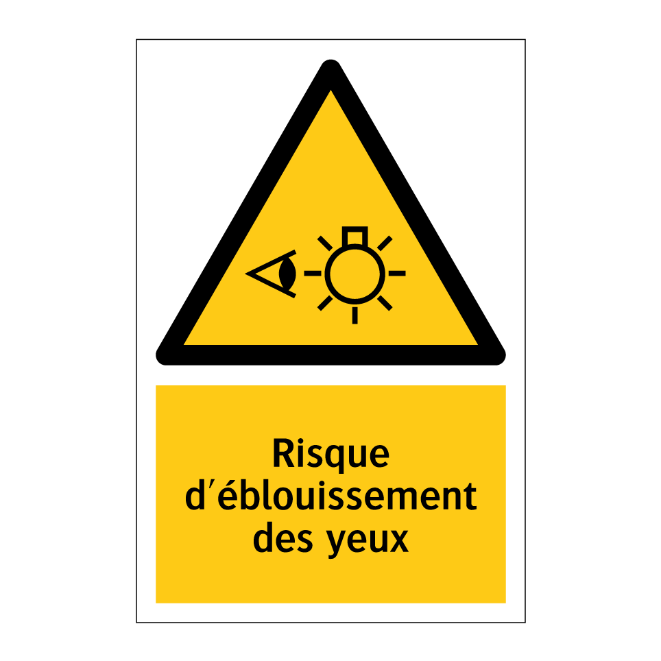 Risque d'éblouissement des yeux