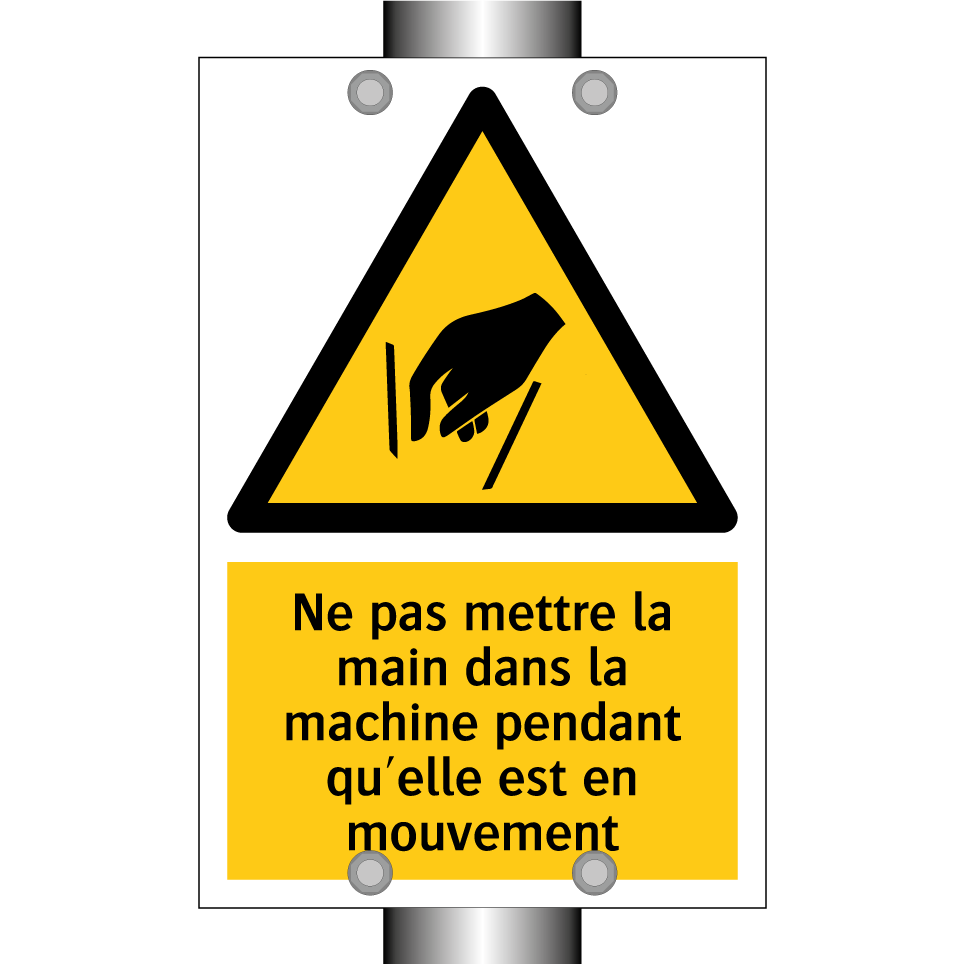 Ne pas mettre la main dans la machine pendant qu'elle est en mouvement