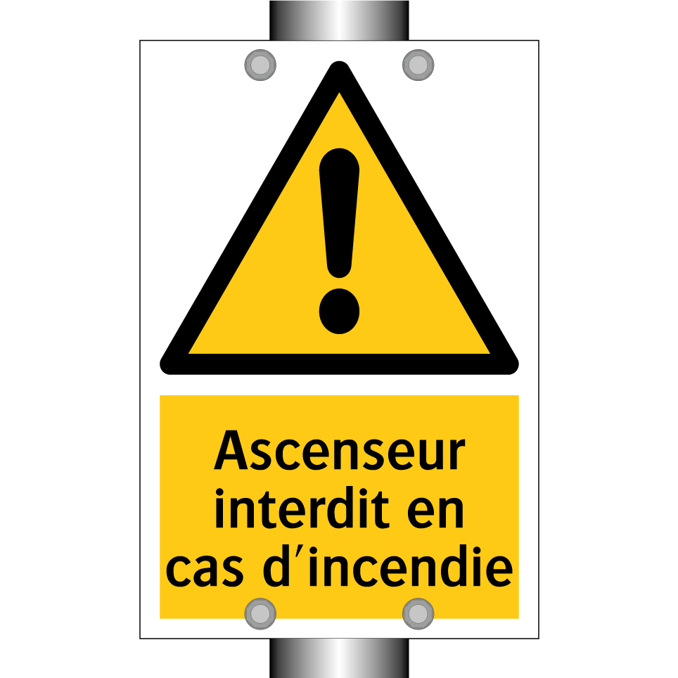 Ascenseur interdit en cas d'incendie