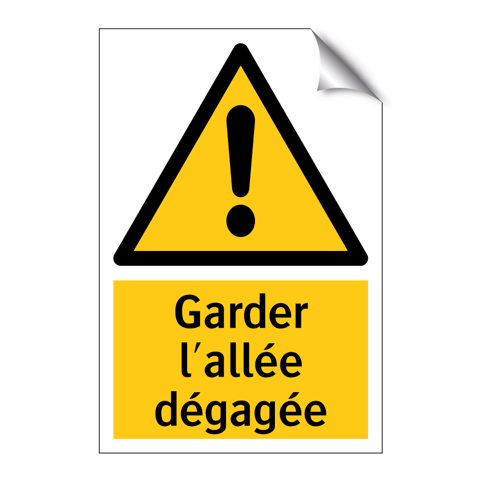 Garder l'allée dégagée